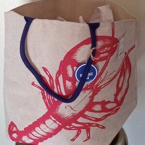 Unisex Red/Tan Lobster Tote Bag